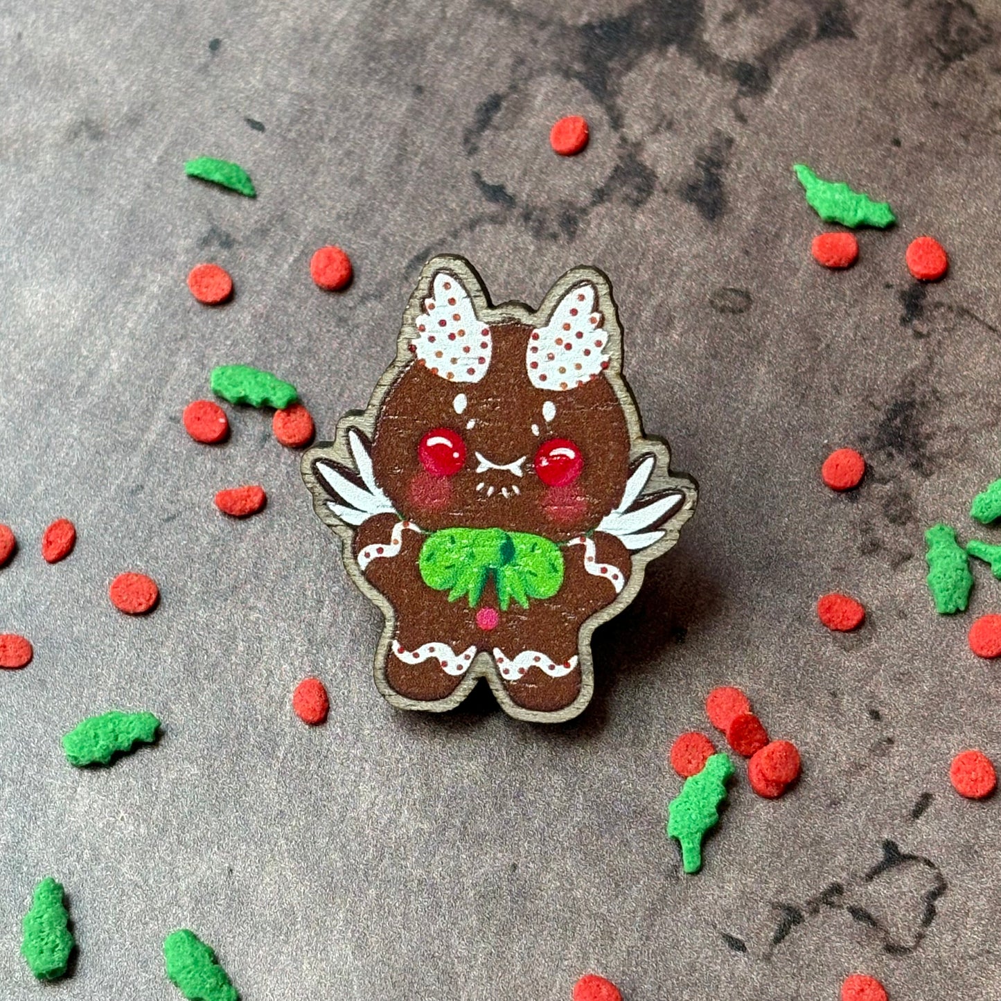 Gingerbread Cryptids Wooden pins