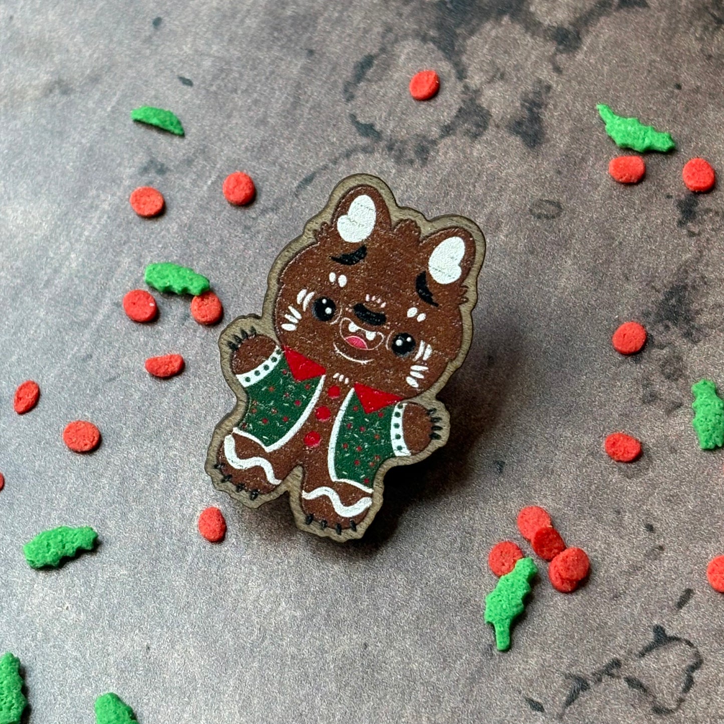 Gingerbread Cryptids Wooden pins