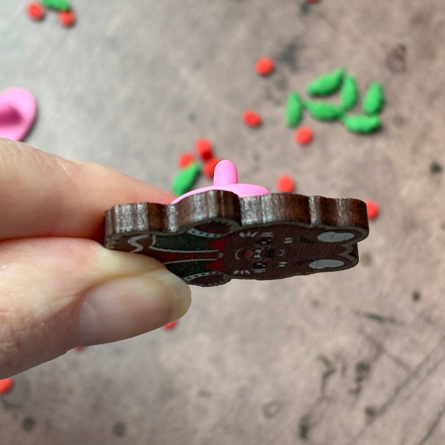 Gingerbread Cryptids Wooden pins