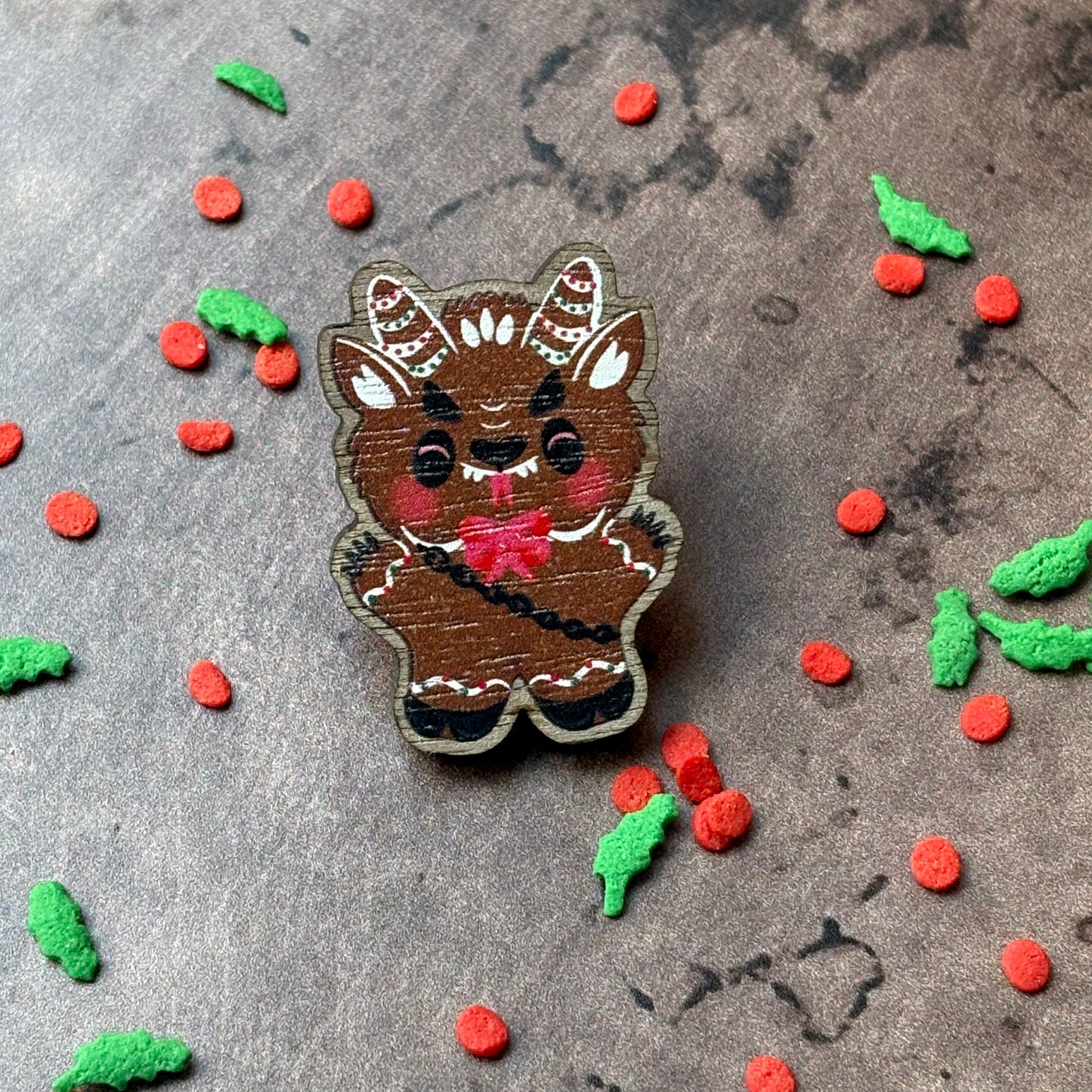 Gingerbread Cryptids Wooden pins