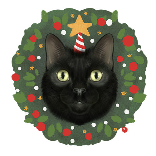 Custom holiday cat mini portrait- READ by purchasing you agree to terms