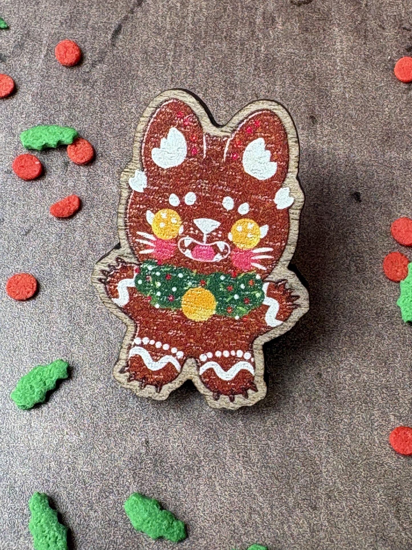 Gingerbread Cryptids Wooden pins