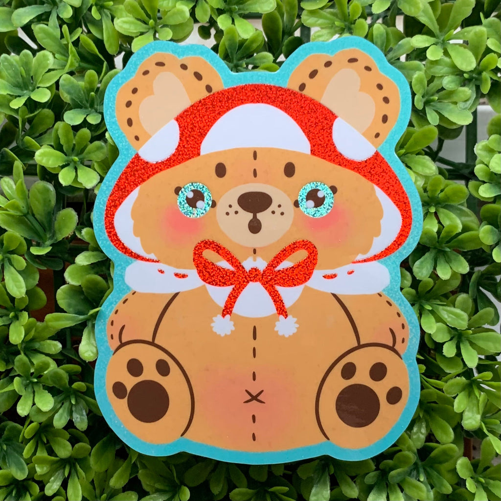 Truffle Glitter Mushroom Bear Sticker Sticker Ash Evans 