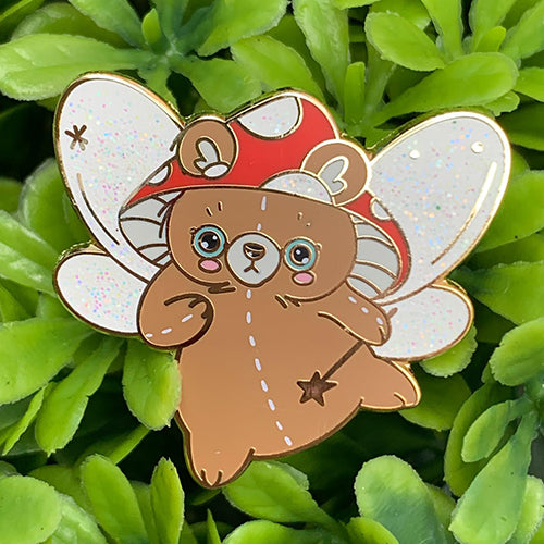 Truffle fairy bear enamel pin Pin Ash Evans 